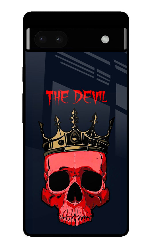 The Devil Red Skull Crown Dark Wallpaper Glass Case for Google PIXEL 6A