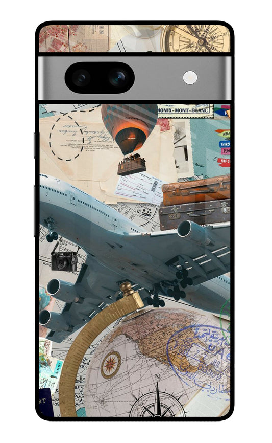 Vintage Travel Collage Aesthetic Glass Case for Google Pixel 7A