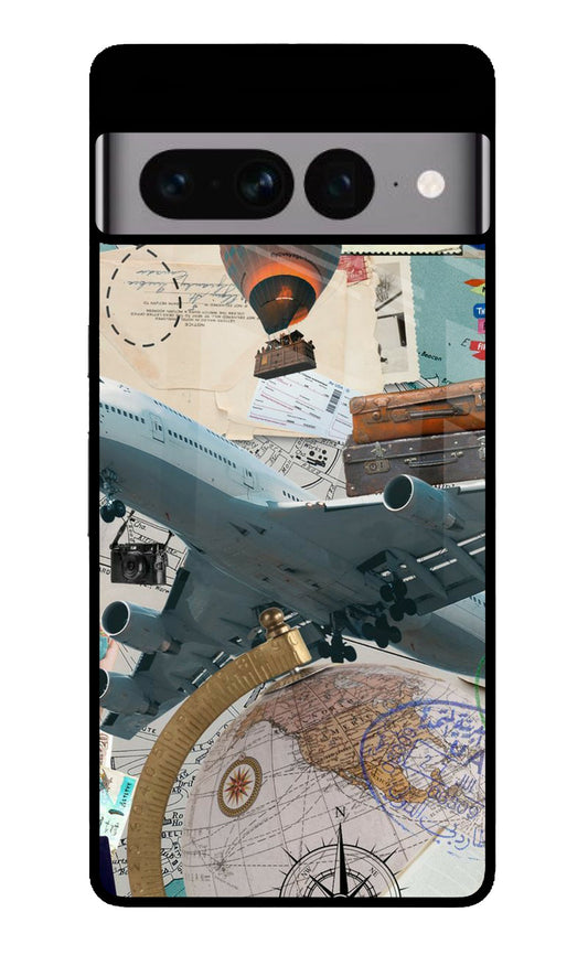 Vintage Travel Collage Aesthetic Glass Case for Google Pixel 7 Pro