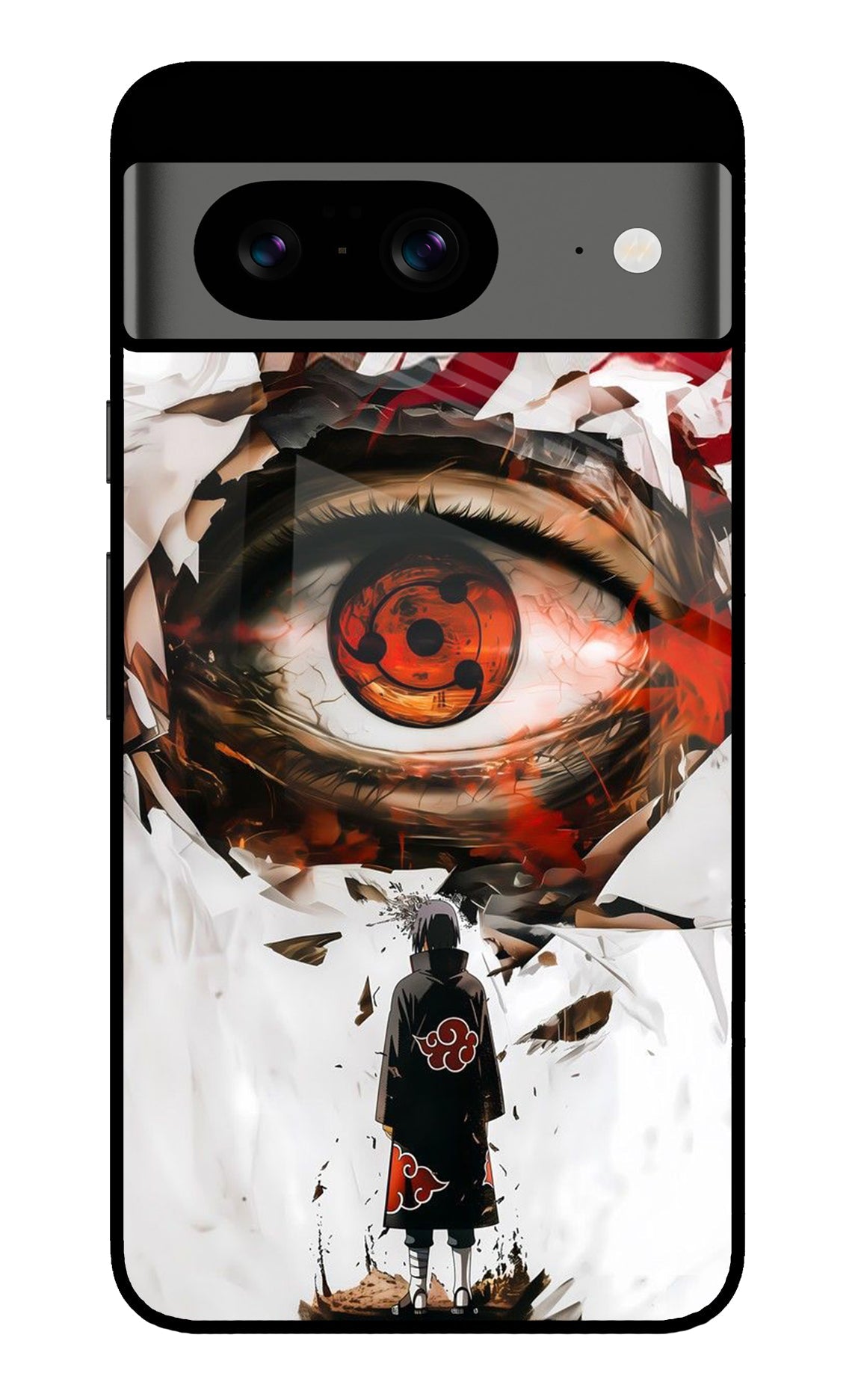 Itachi Uchiha Sharingan Art Naruto Glass Case for Google Pixel 8