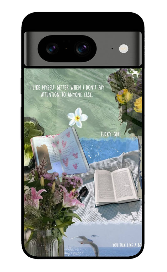 Lucky Girl Bookish Collage Glass Case for Google Pixel 8