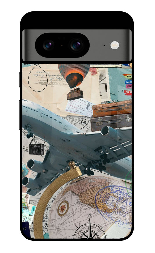 Vintage Travel Collage Aesthetic Glass Case for Google Pixel 8
