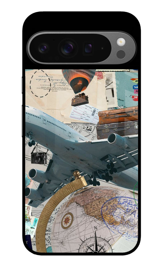 Vintage Travel Collage Aesthetic Glass Case for Google Pixel 9 Pro