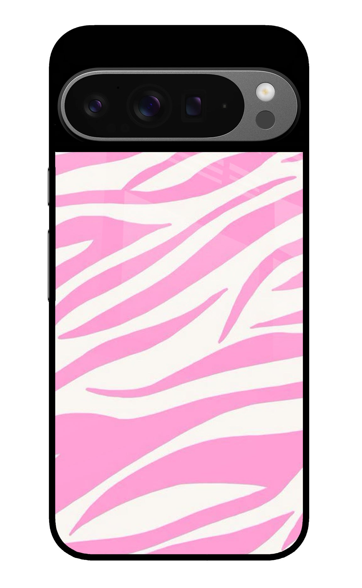 Pink Zebra Print Minimal Glass Case for Google Pixel 9 Pro XL