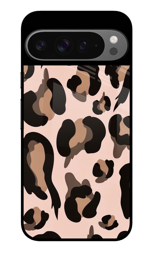Leopard Print Beige Brown Glass Case for Google Pixel 9 Pro XL