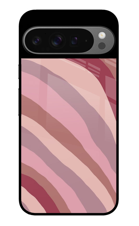 Wavy Pink Psychedelic Striped Glass Case for Google Pixel 9 Pro XL