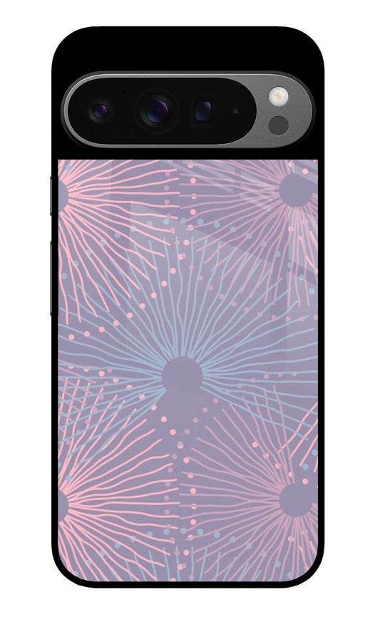Abstract Dandelion Sparkle Purple Pink Glass Case for Google Pixel 9 Pro XL