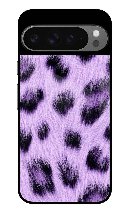 Purple Furry Leopard Print Texture Glass Case for Google Pixel 9 Pro XL