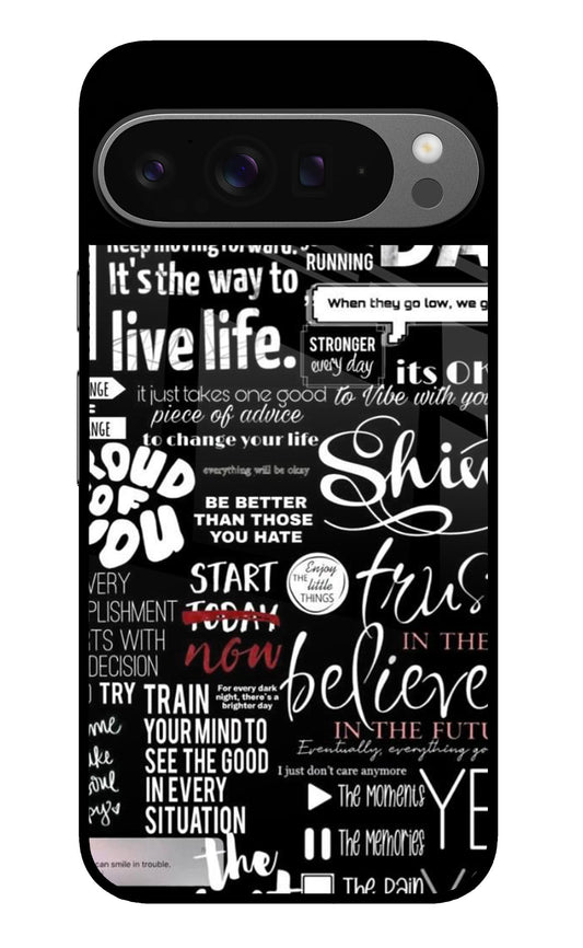 Black And Bold Motivation Collage Glass Case for Google Pixel 9 Pro XL
