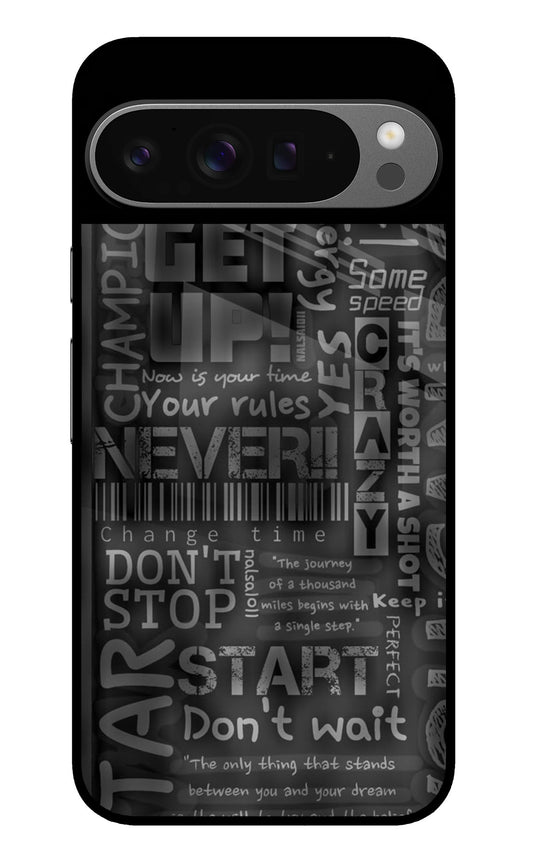 Monochrome Motivation Wall Glass Case for Google Pixel 9 Pro XL
