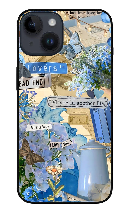 iPhone 14 86 Blue Love Collage Aesthetic - Case Amaze