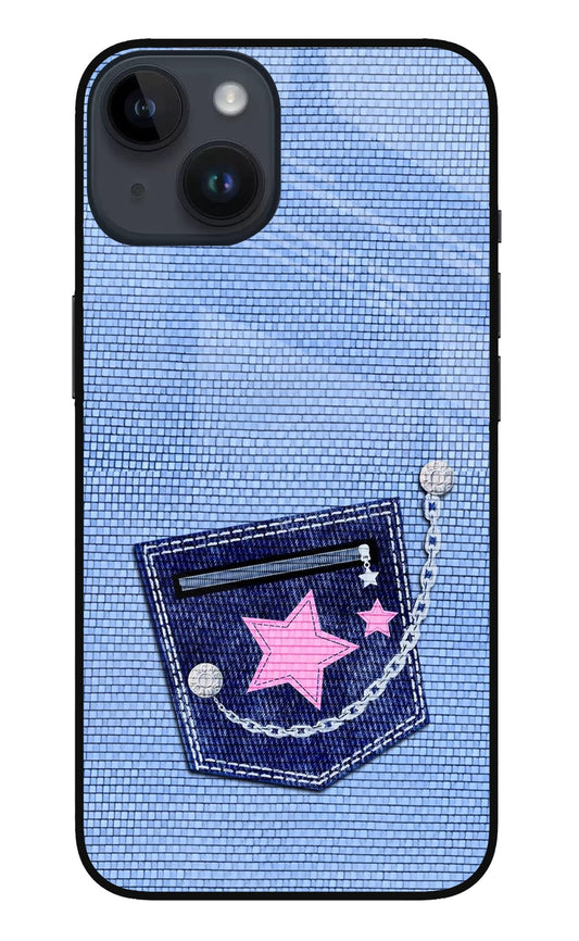 iPhone 14 91 Blue Denim Pocket Star Design - Case Amaze