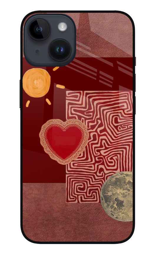 iPhone 14 94 Boho Sun Moon Heart Maze - Case Amaze