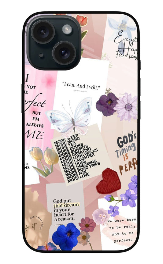 iPhone 15 87 Floral Motivational Quote Collage - Case Amaze