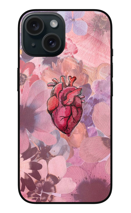 iPhone 15 89 Anatomical Heart Floral Pink Blend - Case Amaze
