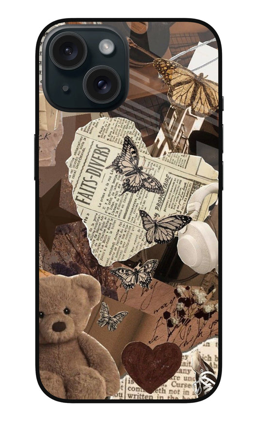 iPhone 15 90 Brown Aesthetic Vintage Collage - Case Amaze