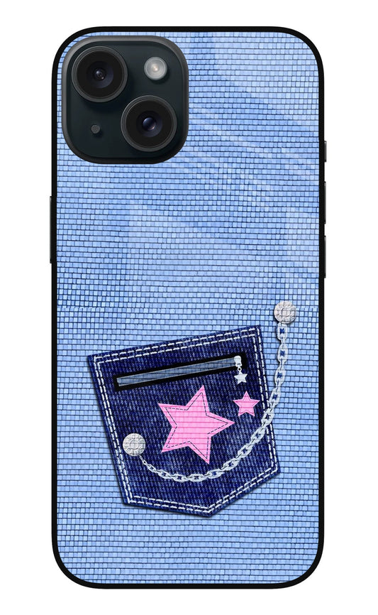 iPhone 15 91 Blue Denim Pocket Star Design - Case Amaze