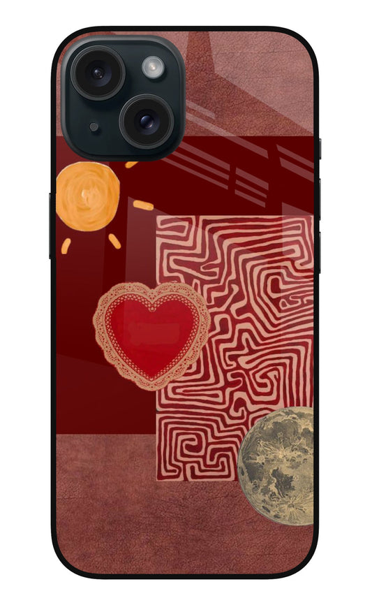 iPhone 15 94 Boho Sun Moon Heart Maze - Case Amaze