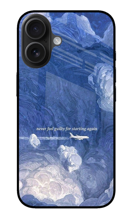 iPhone 16 Plus 85 Blue Clouds Plane Restart Quote - Case Amaze