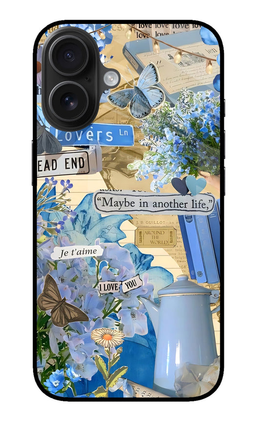 iPhone 16 Plus 86 Blue Love Collage Aesthetic - Case Amaze