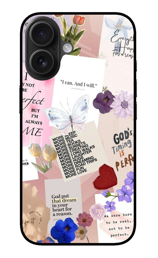 iPhone 16 Plus 87 Floral Motivational Quote Collage - Case Amaze