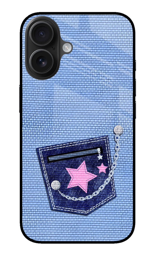 iPhone 16 Plus 91 Blue Denim Pocket Star Design - Case Amaze