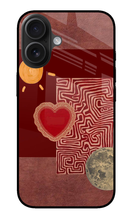 iPhone 16 Plus 94 Boho Sun Moon Heart Maze - Case Amaze